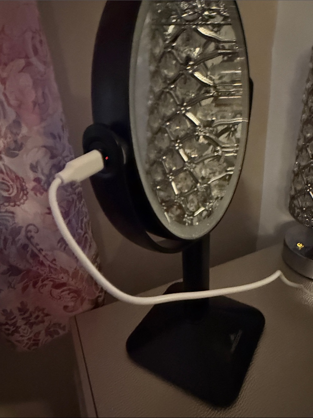 Impressions Matte Black LED Makeup Mirror Stand